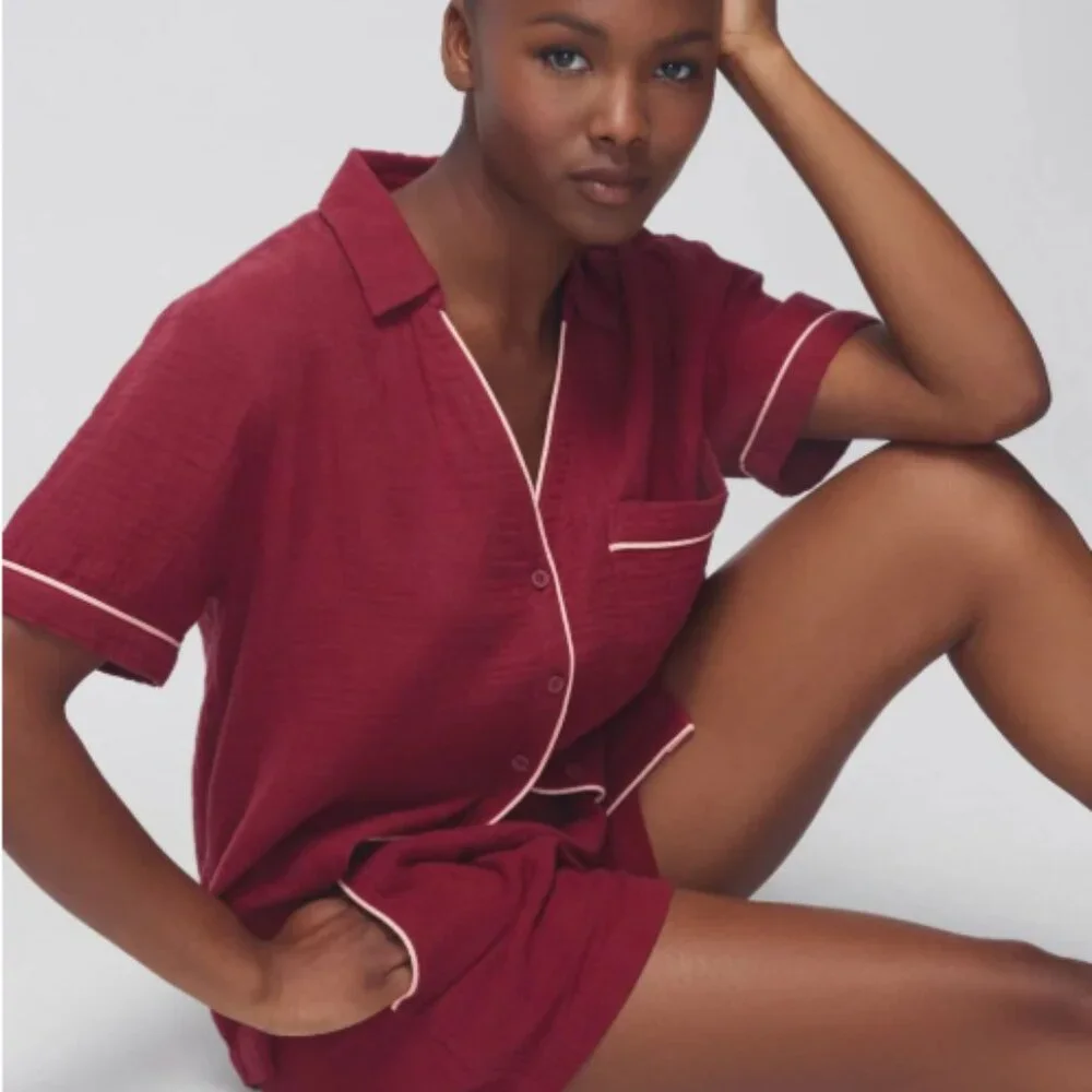 NWT Soma Cotton Gauze Short-Sleeve Pajama Set - Picture 9 of 12